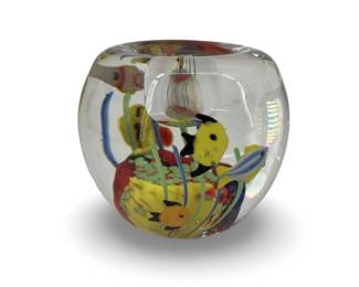 Vintage Hand Blown Fish Glass Paperweight
