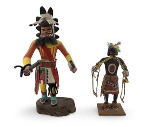 (2pc) Hand Carved & Painted Wooden Kachinas