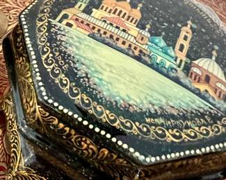 Brass Goblets and Tray with Trinket Box