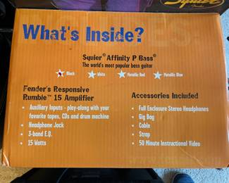 Squier P-Bass by Fender with  Bass Pak 