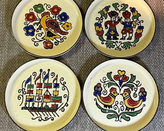 Greek Enamel Art Coasters