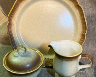 Mikasa stoneware with 8 place settings plus cream & sugar bowls