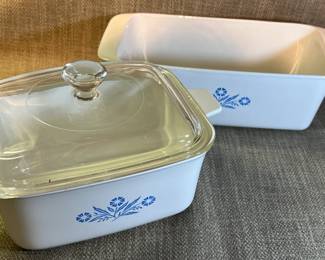 Blue Cornflower Corning Ware Casserole and Bread Dishes 