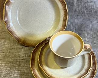 Mikasa stoneware with 8 place settings plus cream & sugar bowls