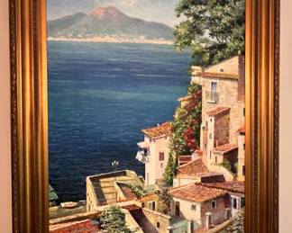 Original oil on canvas "Naples" by Yannish Godlewski (with COA)