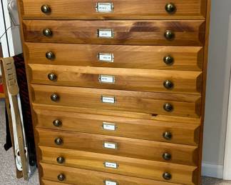 Antique Wooden Map Filing Cabinet