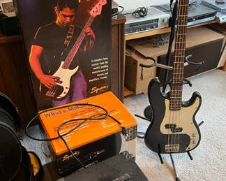 Squier P-Bass by Fender with  Bass Pak 