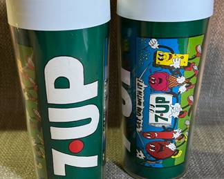 Vintage 7-Up Thermo-Serv Insulated Plastic Cups