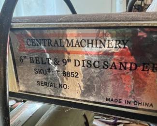 Central Machinery Belt and Disc Sander