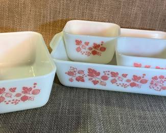 Pink Gooseberry Pyrex Dishes