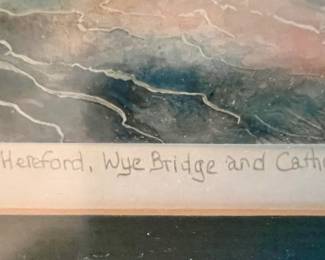 Old Hereford, Wye Bridge and Cathedral by Barbara Graham