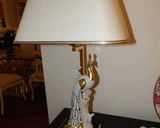 Vintage Peacock Lamp