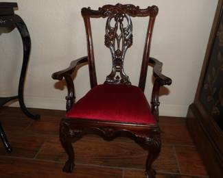 Chippendale carved mahogany children's or doll chair