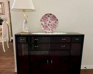 Beautiful Black Laquer Hall Cabinet