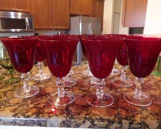 Vintage Ruby Red Goblets