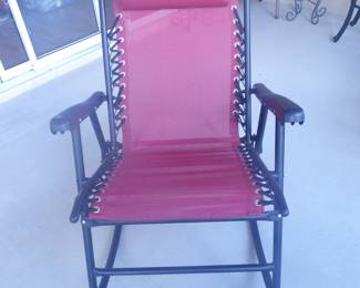 Outdoor Zero Gravity Folding Lounge Rocker with Pillow