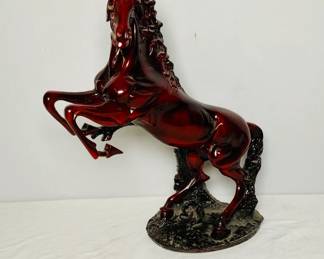 Red Resin Rearing Horse