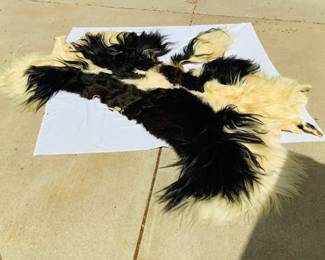 Black and White Yak Pelt