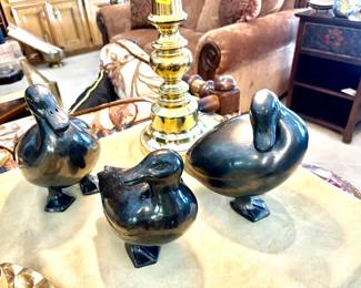 Set of black ducks