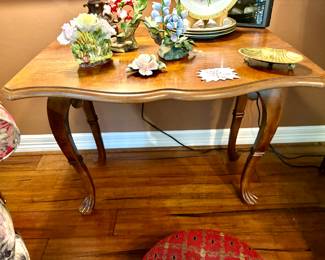 Drop leaf side table shown open