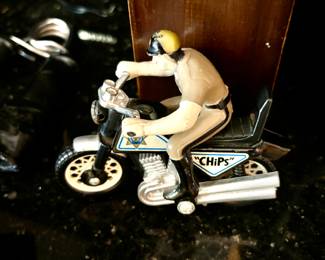Vintage Chips  and police motorcycle TV highway patrol 1970s -1980’s