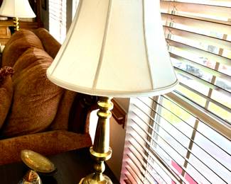 Pairs of brass lamps