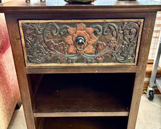 Embossed front side table