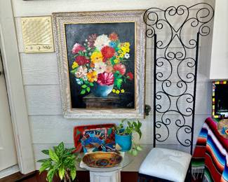 High back metal chair