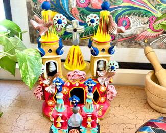 Large collection of colorful Mexican decor