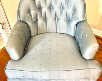 Pale blue boudoir chair