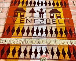 Vintage woven Venezuela wall hanging