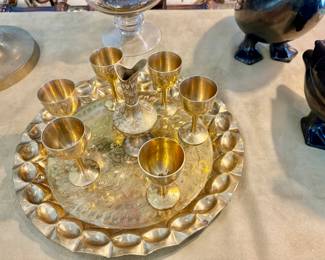 Brass cordial set