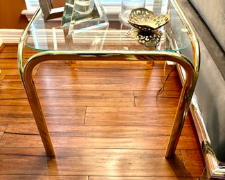 Pair of brass side tables