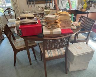 . . . formal dining table and chairs