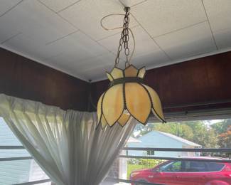 . . . lead-glass hanging lamp