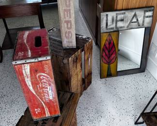 vintage boxes - pepsi, coca cola, etc. various sizes
Pepsi $25
Coke $35
Medium $50
Large $100