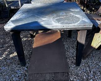 Aluminum and wood 42 square out door table