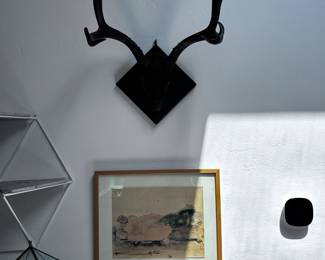 Artwork and antlers