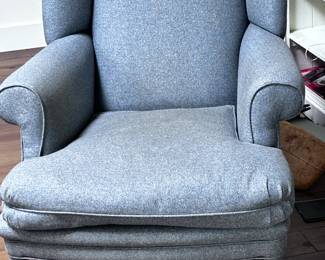 newly upholstered with Pindler stainproof fabric -designer chair for living room or bedroom or study