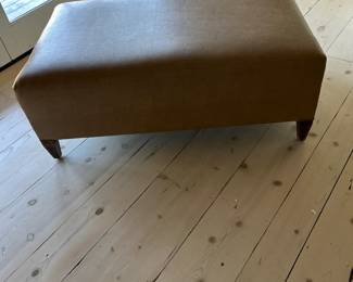 Ottoman sturdy with new pleather - wipes clean - Doesn’t stain-Wood legs