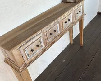 pine console table with 4 drawers....approx 12" deep by 42"