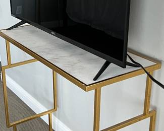 Faux Marble and Gold Base Console Table (Nesting), TV