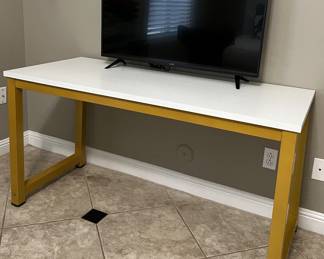 Gold and White Table/Desk, VIZIO TV