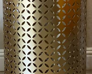 Gold Drum Table w Mirrored Top