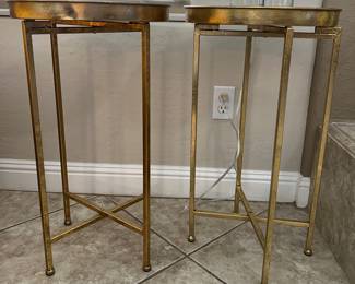 Gold Collapsible End Tables pair