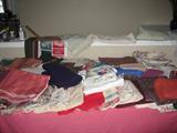 There is an awful lot of vintage fabric for those interested in crafting and quilting.