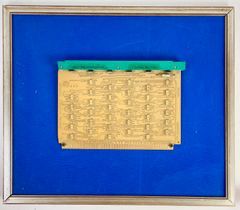 Vintage Gold Lid Cold War Era 1960s Hughes Aircraft Company Airplane/Missile Circuit Board
