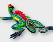 Mario Castellanos LARGE Fantastic Mexican Folk Art Large Reptile Lizard Alebrije Hand Carved And Painted Signed

