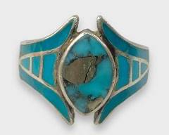 Sterling Silver Turquoise Channel Set Ring Size 8.5
