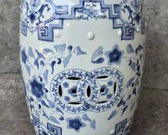 Vintage Asian Porcelain Garden Seat

